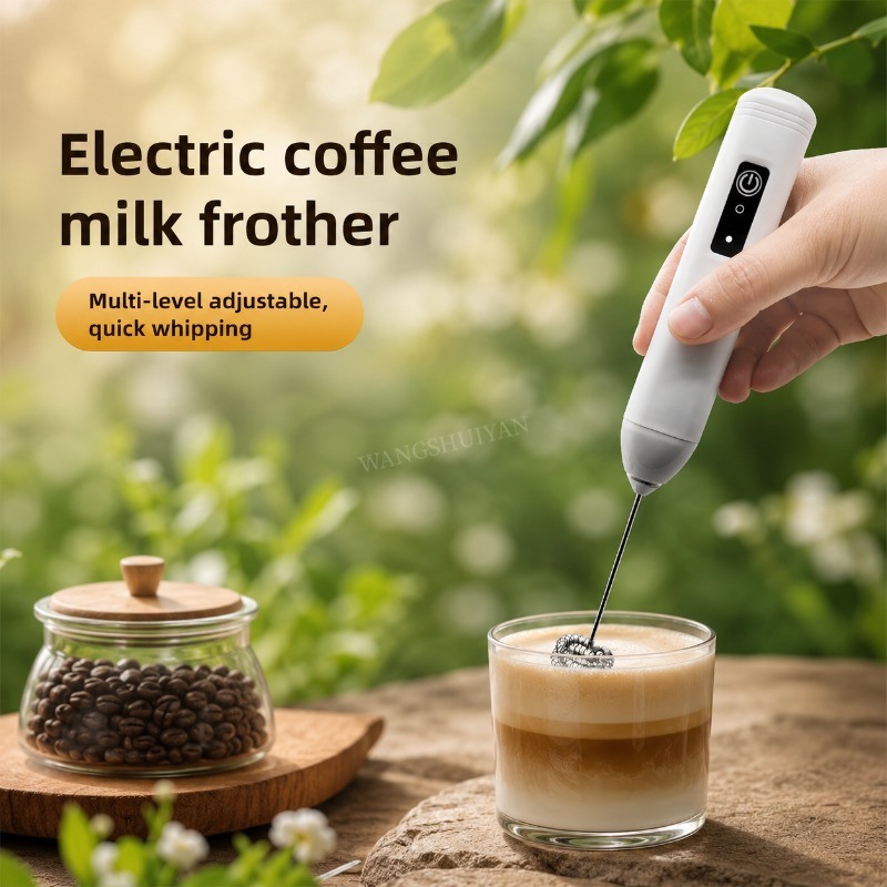 Electric Milk Frother Handheld - Mousseur à lait électrique portable, mixeur
