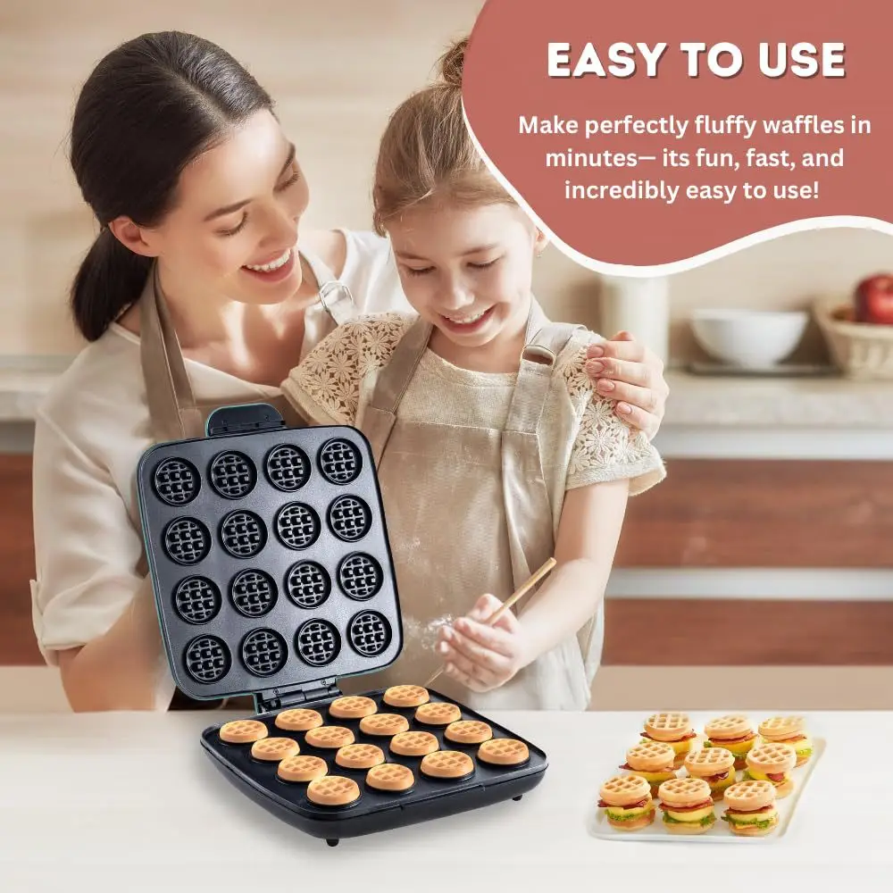 Gaufrier 16 trous, chauffage r - Mini Waffle Maker Machine avis et prix