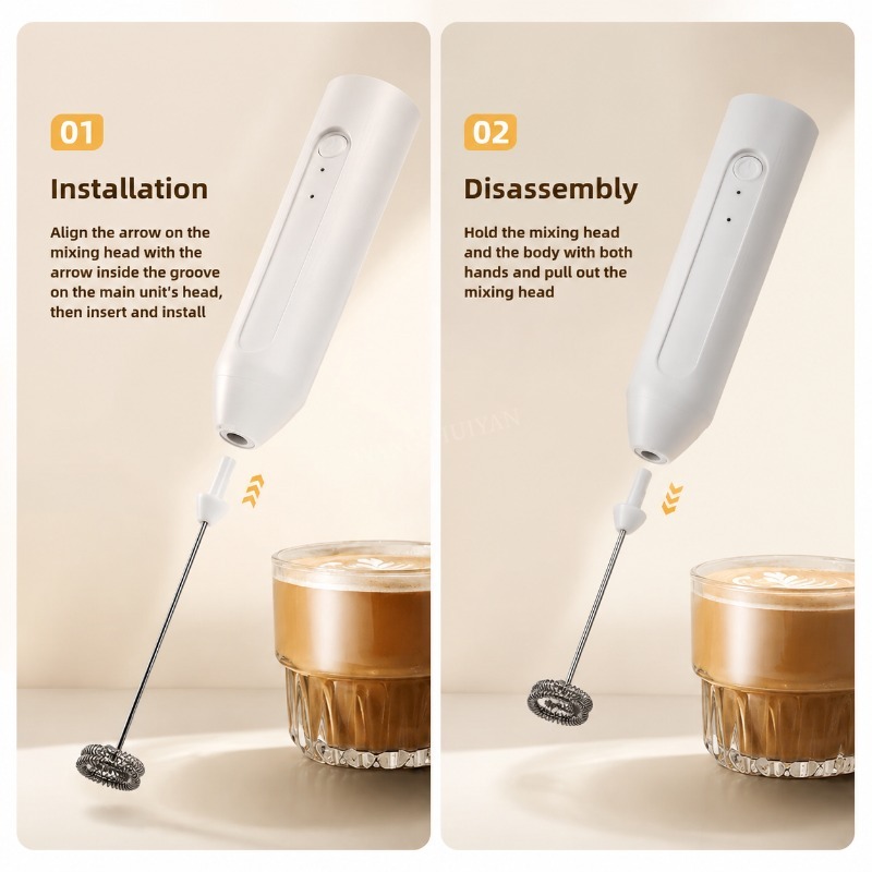Mini mousseur à lait USB recha - Electric Milk Frother Handheld avis et prix